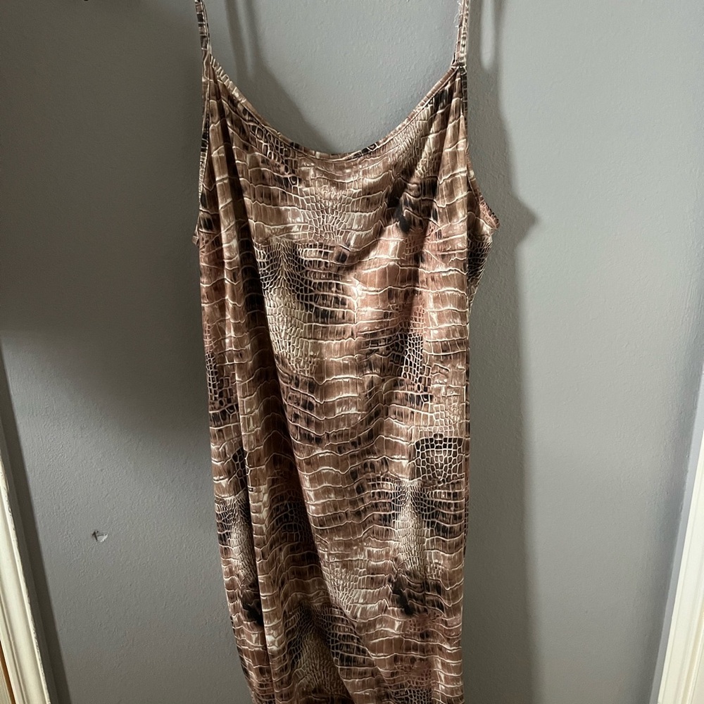 SHEIN Brown Ruched Slip Dress